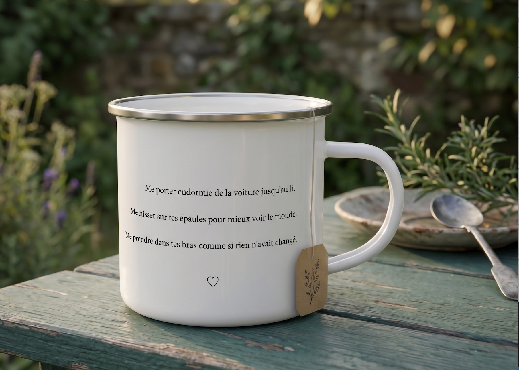 Mug émaillé "Tu te rappelles, papa ?" - endormie
