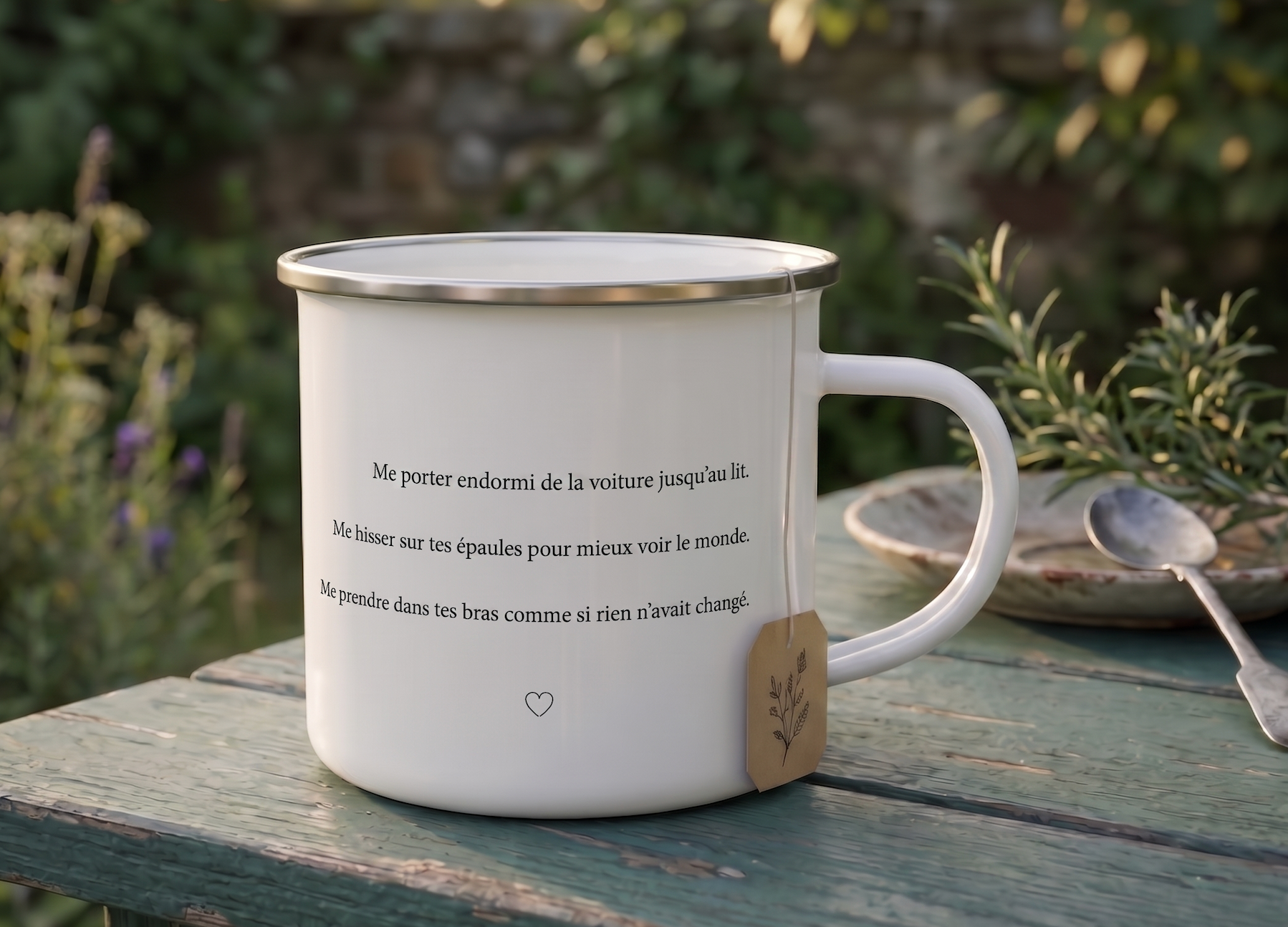 Mug émaillé "Tu te rappelles, papa ?" - endormi