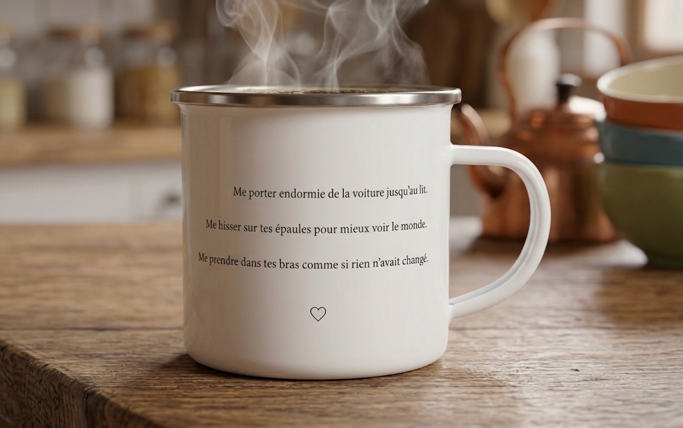 Mug émaillé "Tu te rappelles, papa ?" - endormie