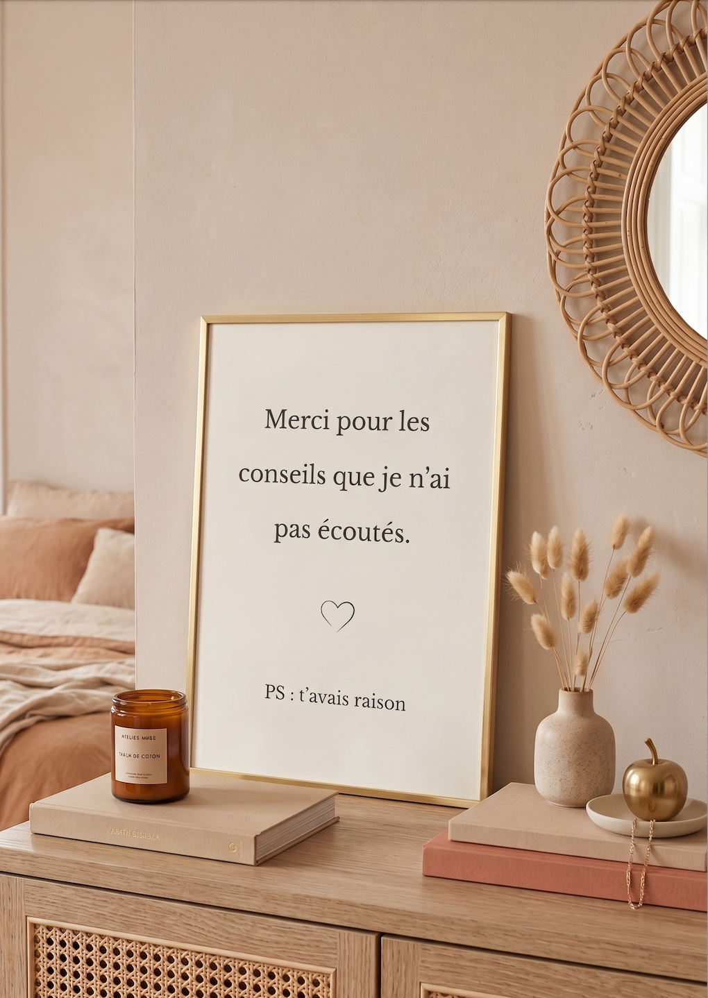 Affiche "Merci pour les conseils que je n'ai pas écoutés" – Blanc