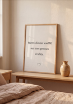 Affiche "Merci d’avoir soufflé sur mes genoux éraflés." – Blanc
