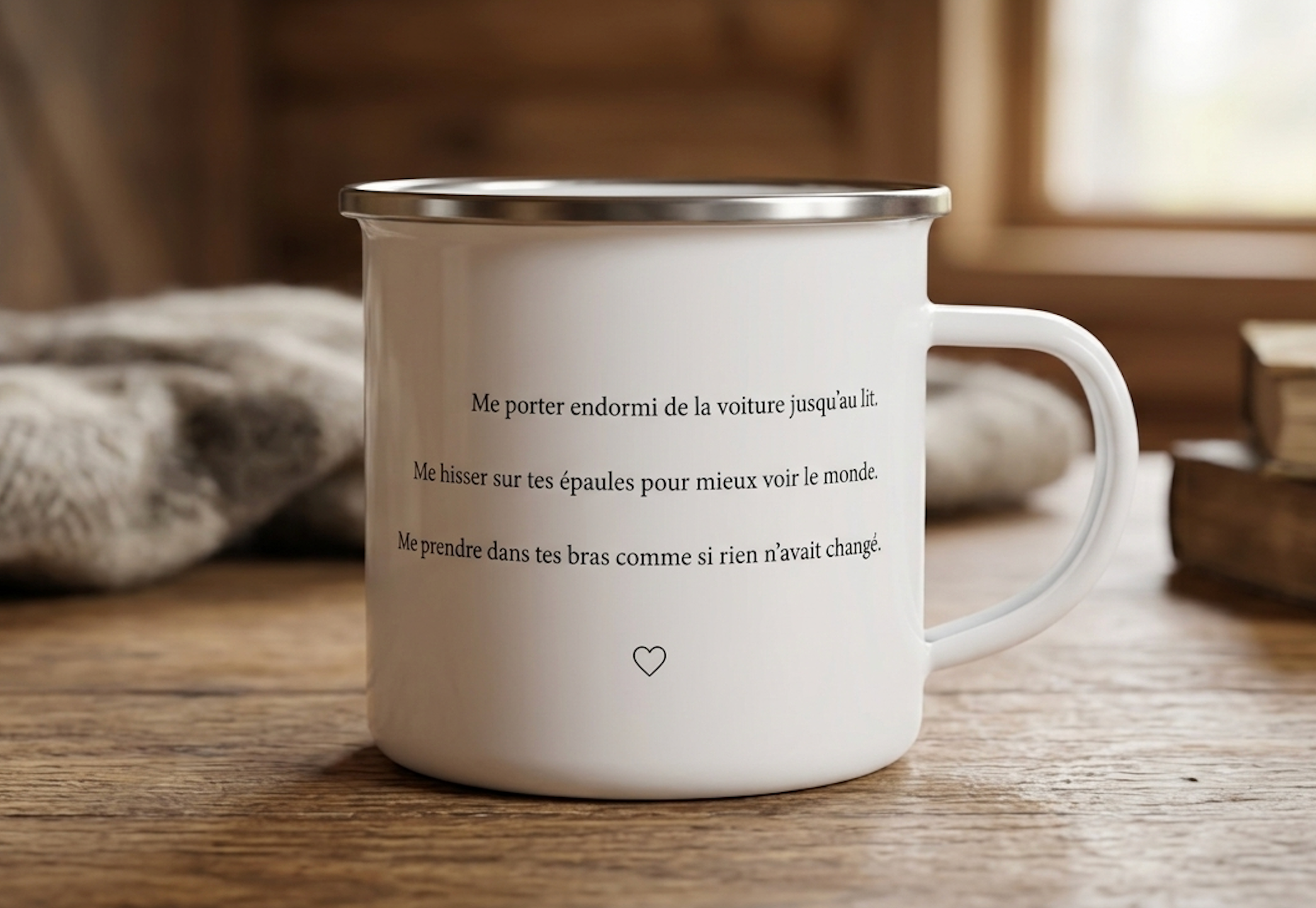 Mug émaillé "Tu te rappelles, papa ?" - endormi