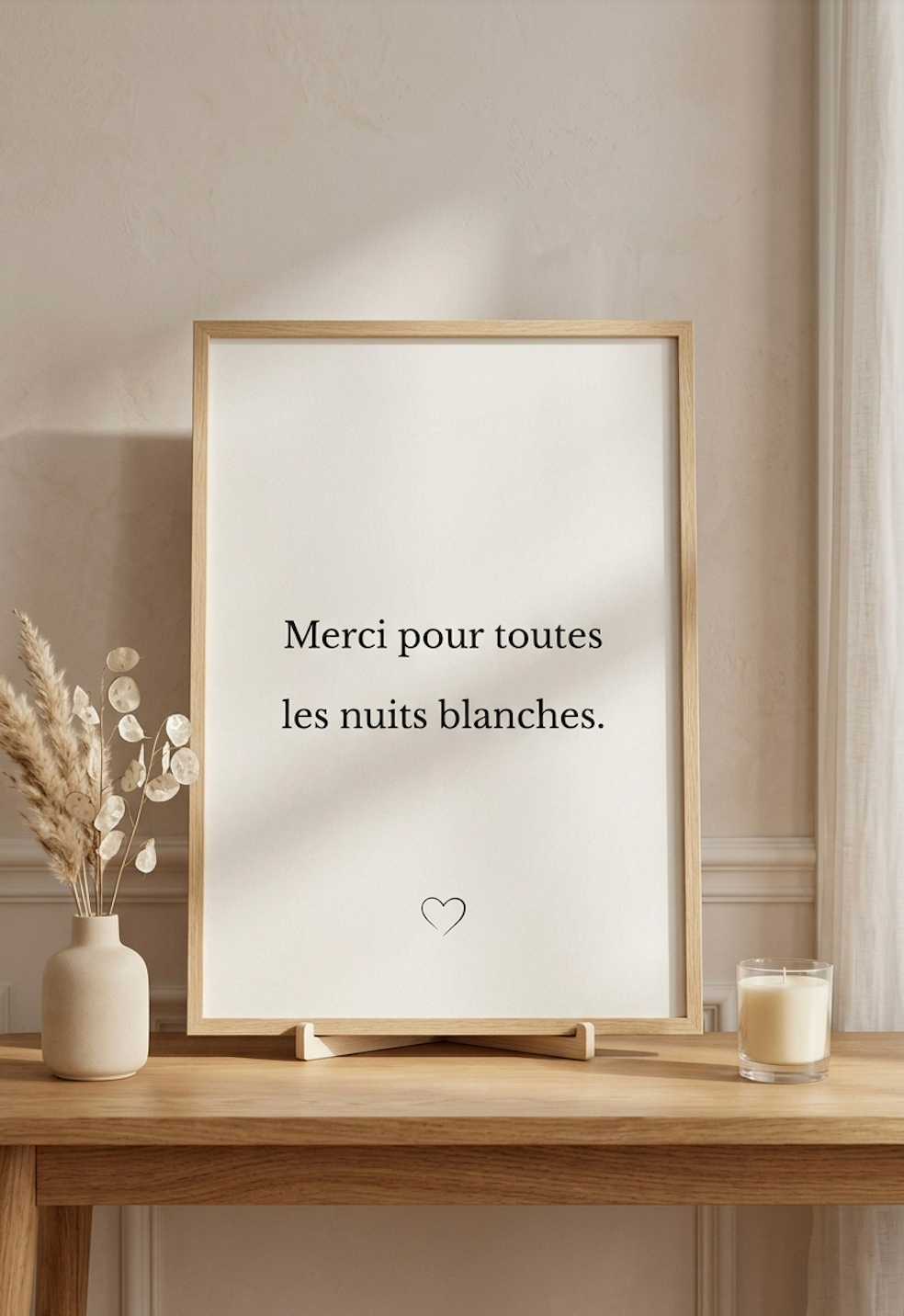 Affiche "Merci pour toutes les nuits blanches" – Blanc