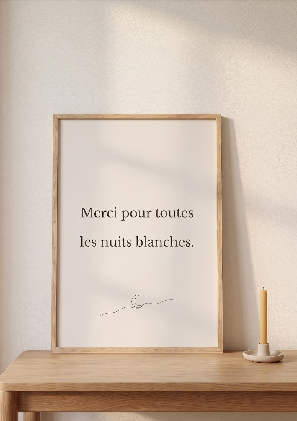 Affiche "Merci pour toutes les nuits blanches" – Blanc