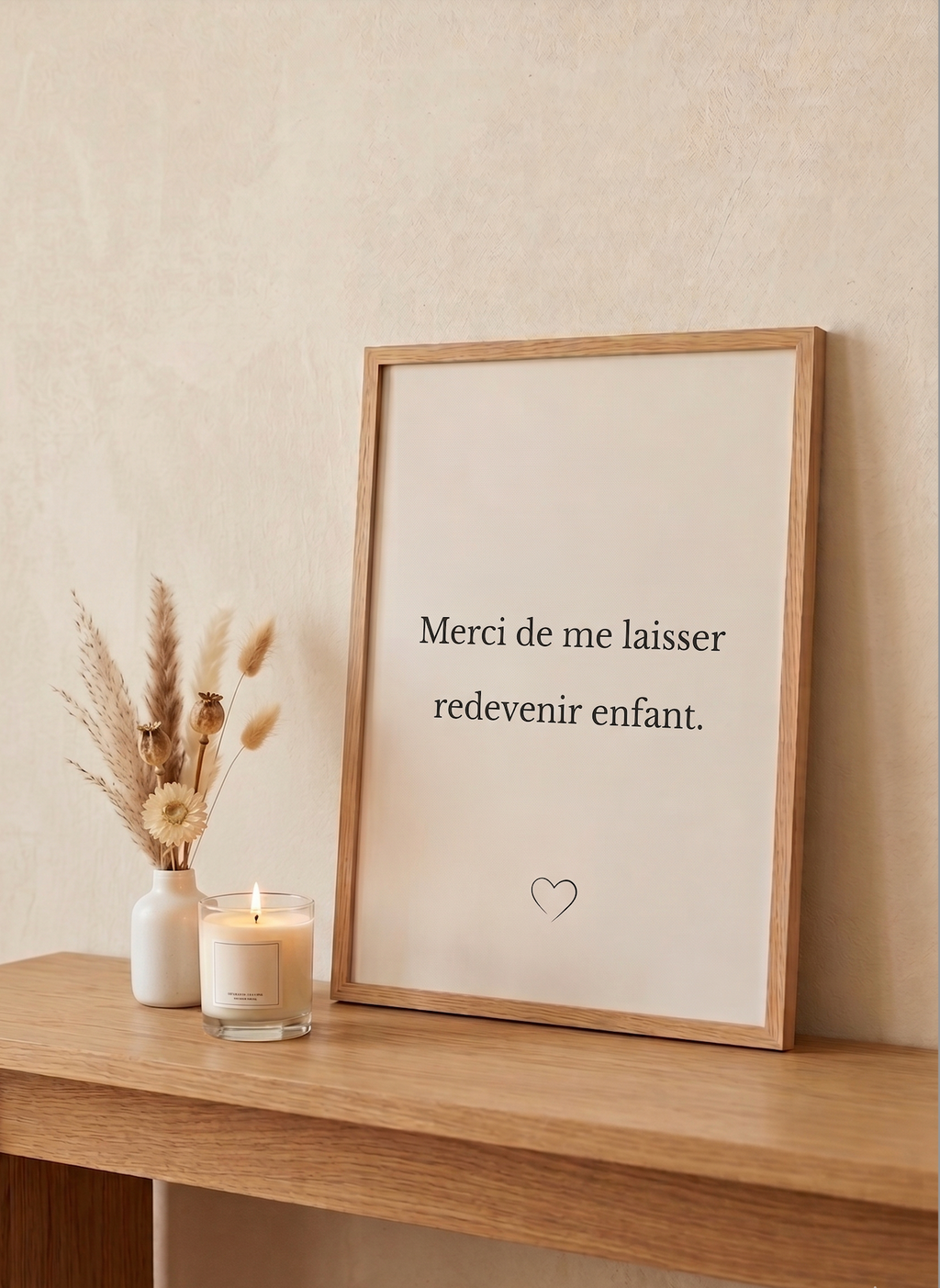 Affiche "Merci de me laisser redevenir enfant." – Blanc