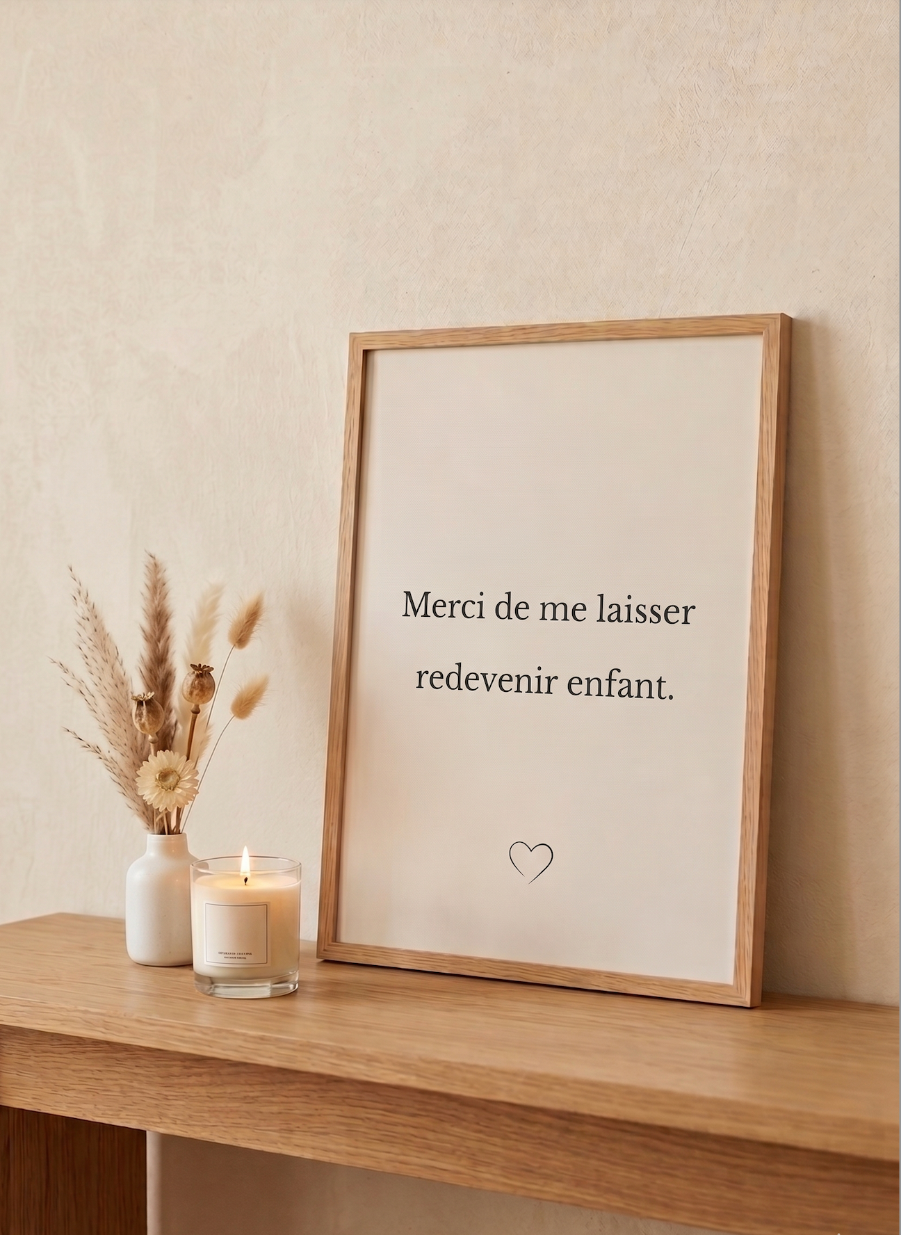 Affiche "Merci de me laisser redevenir enfant." – Blanc