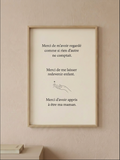 Affiche "Les trois Mercis" –  Blanc